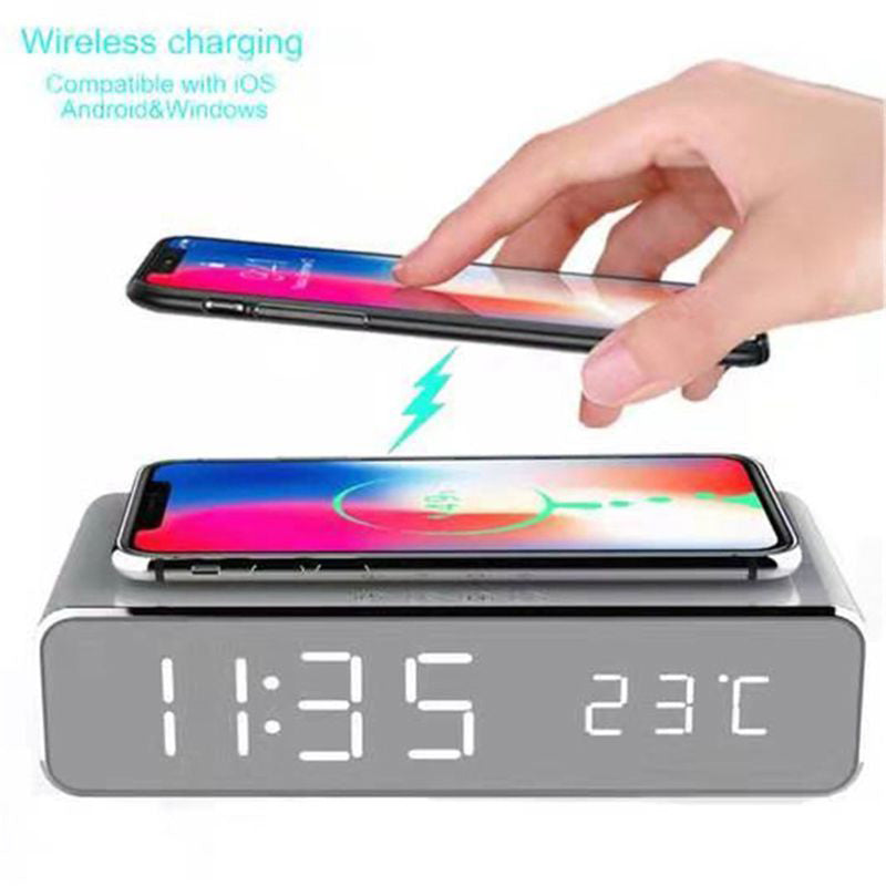 Wireless Charging Digital Alarm Clock __stock:500 Household Appliances refund_fee:1200 Warranty