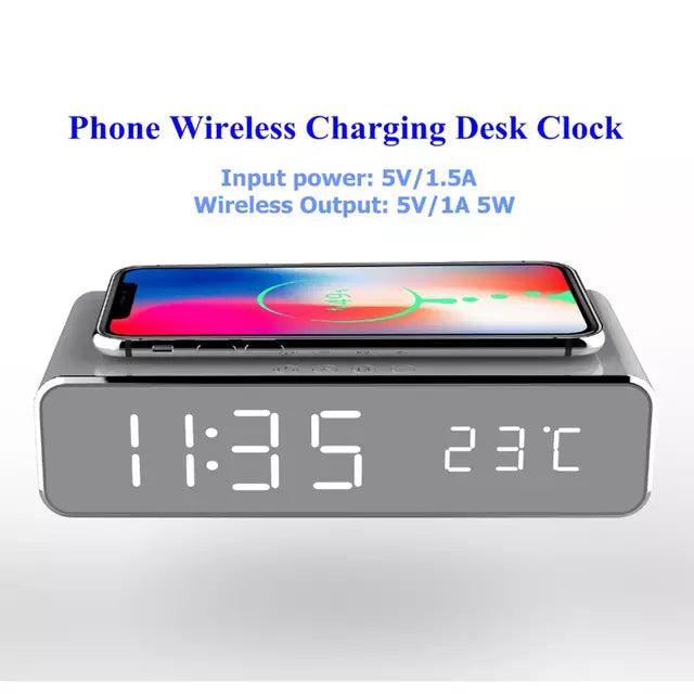 Wireless Charging Digital Alarm Clock __stock:500 Household Appliances refund_fee:1200 Warranty