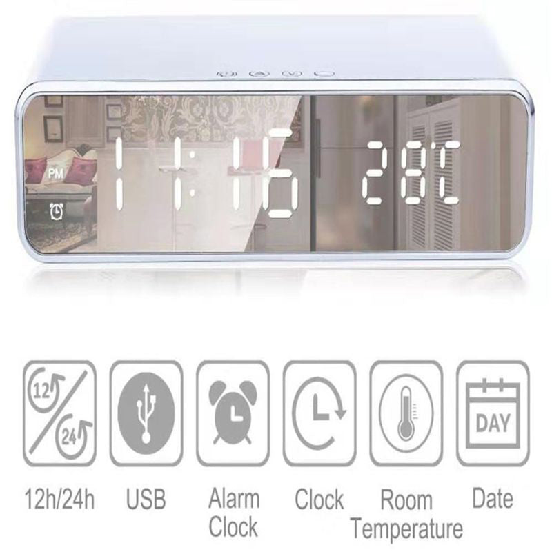 Wireless Charging Digital Alarm Clock __stock:500 Household Appliances refund_fee:1200 Warranty