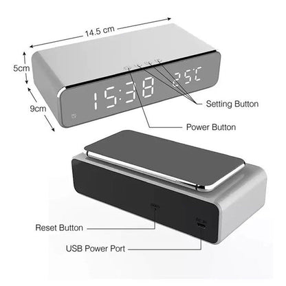 Wireless Charging Digital Alarm Clock __stock:500 Household Appliances refund_fee:1200 Warranty