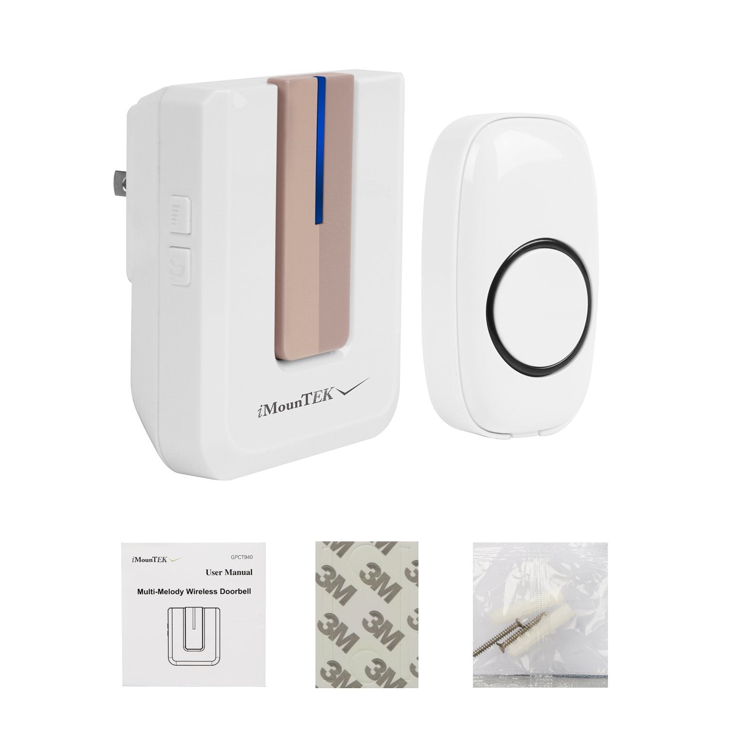 Wireless Doorbell Rings 1000FT with 1 Plug Receiver Chimes __stock:100 Household Appliances refund_fee:1200 show-color-swatches Warranty