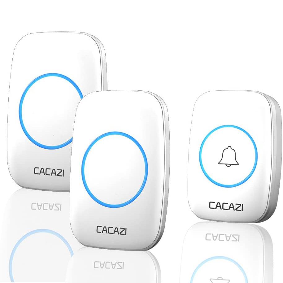 Wireless Intelligent Waterproof Doorbell White 2 Receivers __stock:500 Household Appliances refund_fee:800