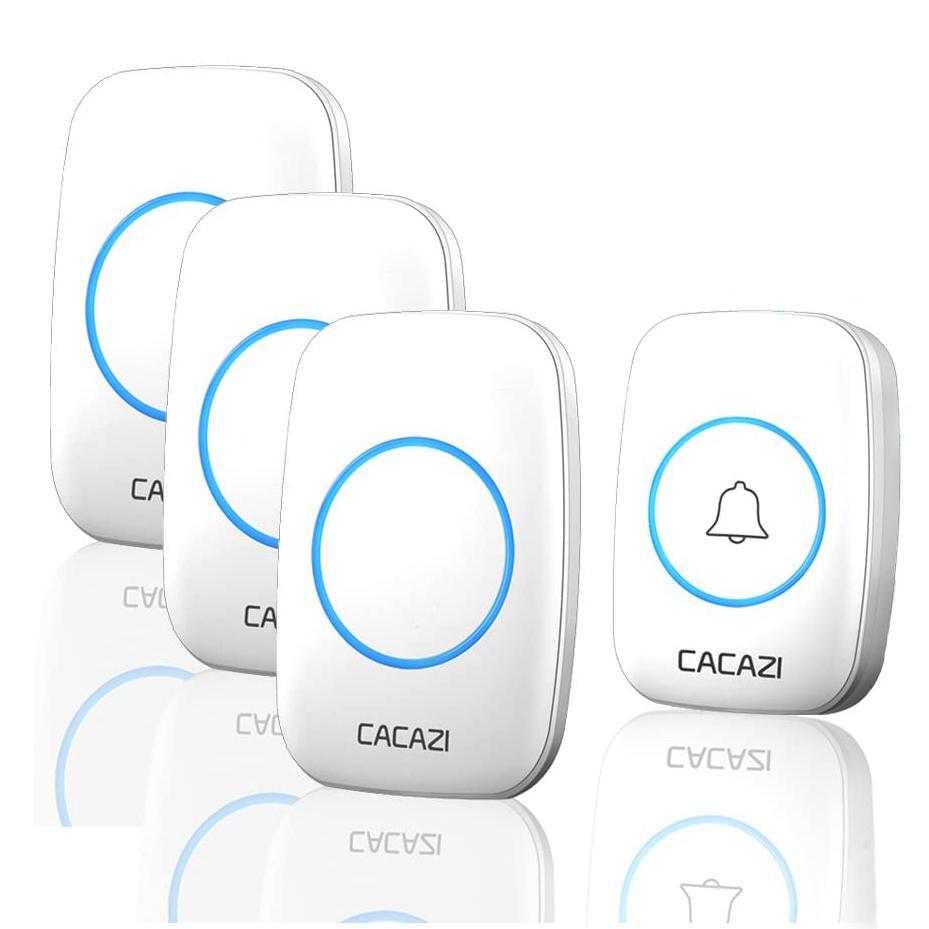 Wireless Intelligent Waterproof Doorbell White 3 Receivers __stock:500 Household Appliances refund_fee:800