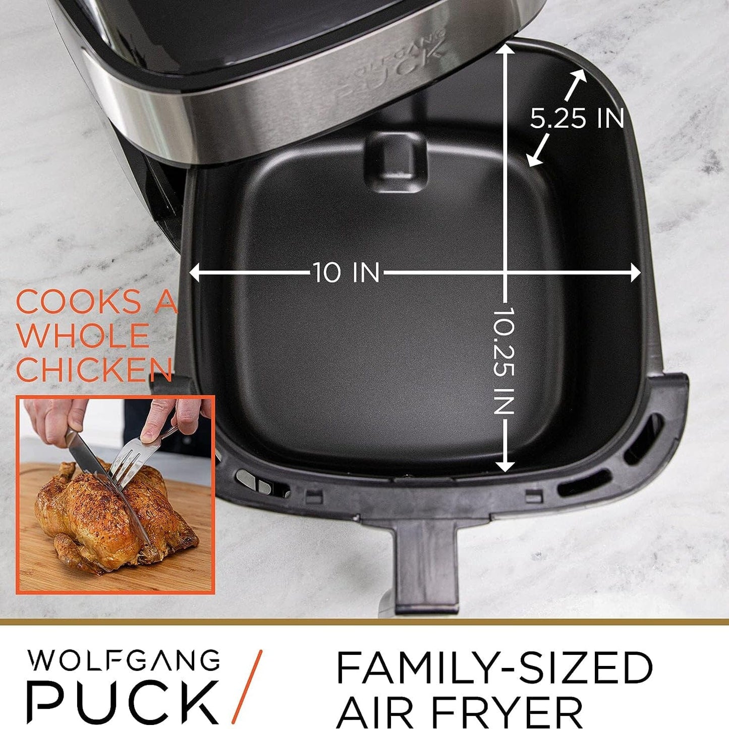 Wolfgang Puck 9.7QT Stainless Steel Air Fryer __stock:100 Kitchen & Dining refund_fee:2200 Warranty