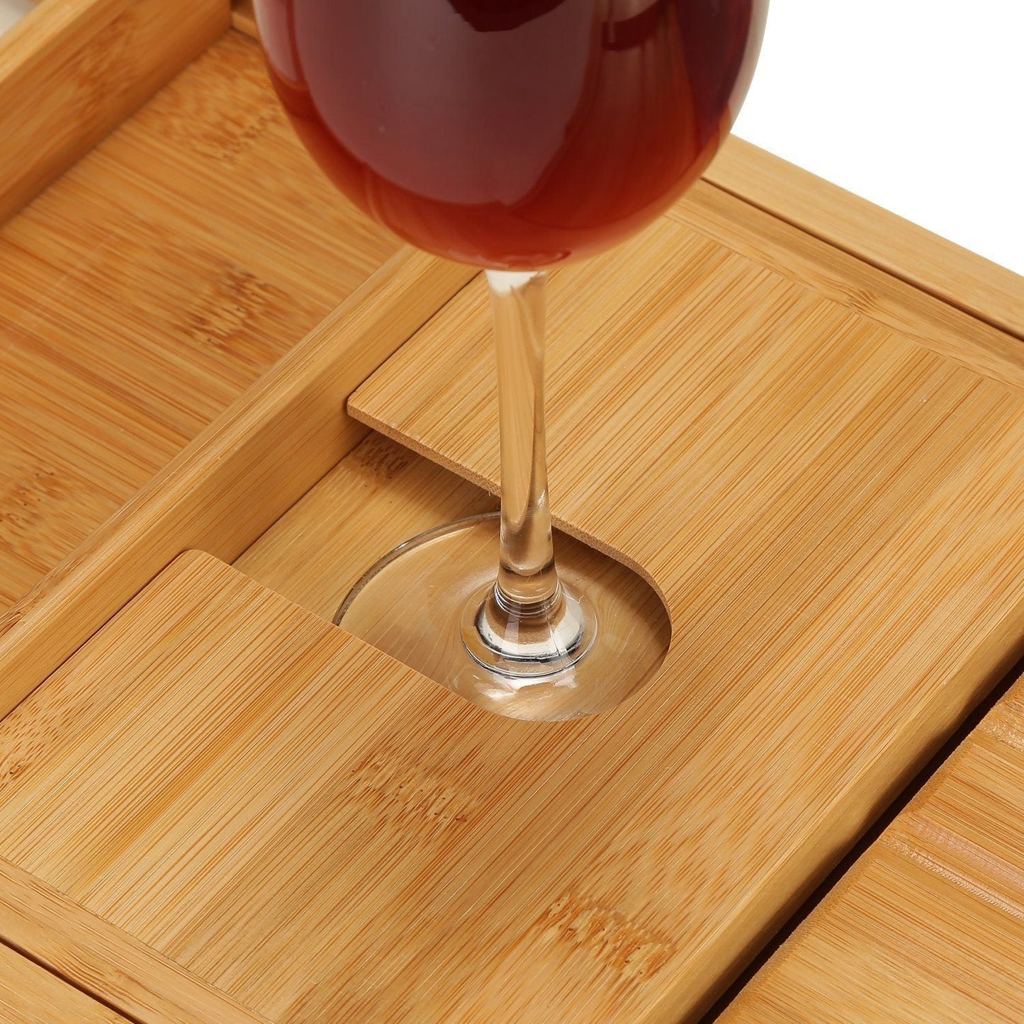 Wooden Bathtub Tray with Wine Glass Slot Phone Tray Book Holder __stock:50 Bath refund_fee:1800