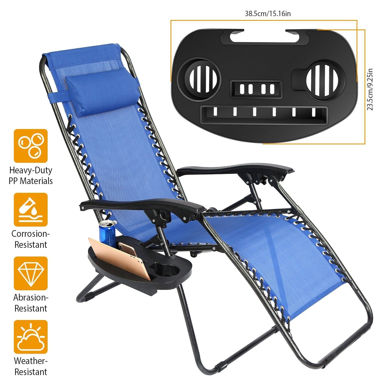 Zero Gravity Chair Cup Holder Clip On Side Tray Garden & Patio refund_fee:1200